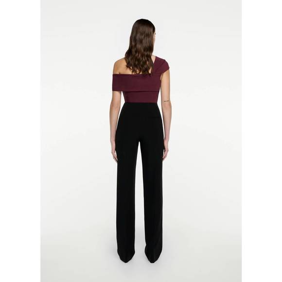 NEW ROLAND MOURET assymetric stretch cady top in maroon - Picture 3 of 3
